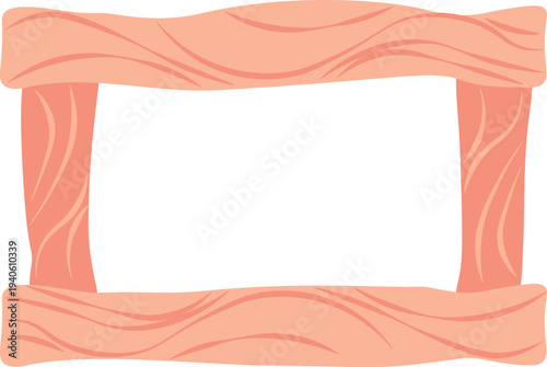 wooden frame in cartoon Clipart style