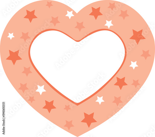 pink heart frame in Cartoon Clipart style