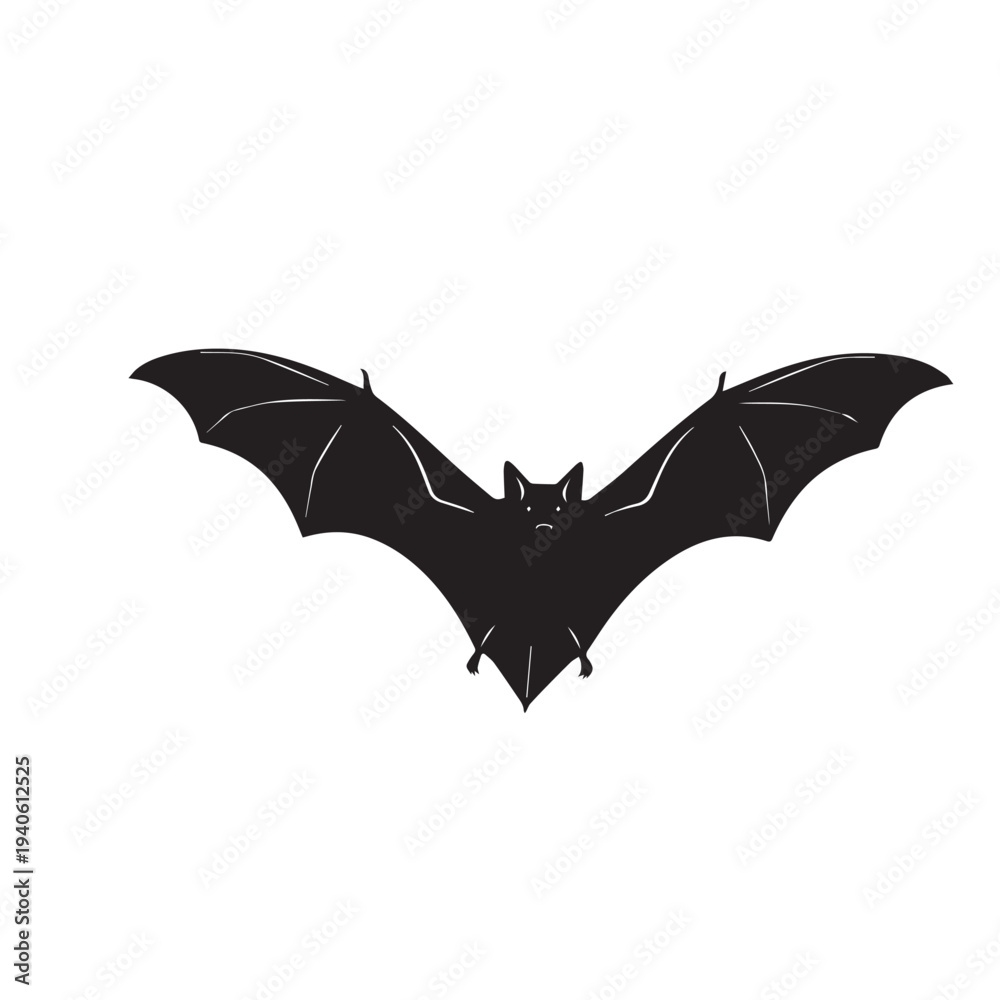 Fototapeta premium Eastern Red Bat Silhouette Set – Black and White Vector IllustrationEastern Red Bat Vector Silhouette Collection – Isolated Black White ClipartFlying Eastern Red Bat Silhouettes Pack – Wildlife Ve