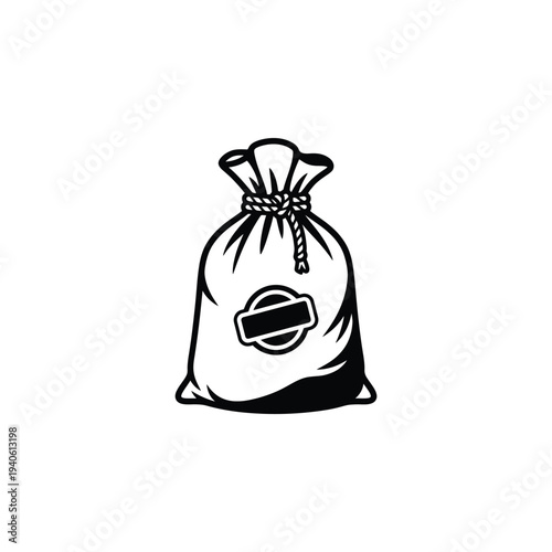Burlap Coffee Bean Sack Chunky Glyph Icon