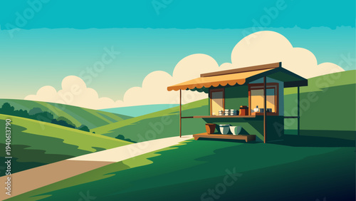 Illustration of a stand in the landscape