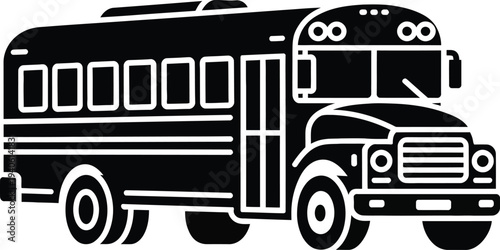 Vector school bus icon isolated on White Background