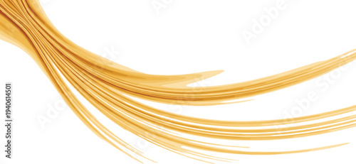 Abstract golden flowing wave lines illustration isolated on white background for luxury design, elegant decoration, premium branding, and modern graphic elements