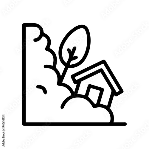 Landslide Disaster Icon