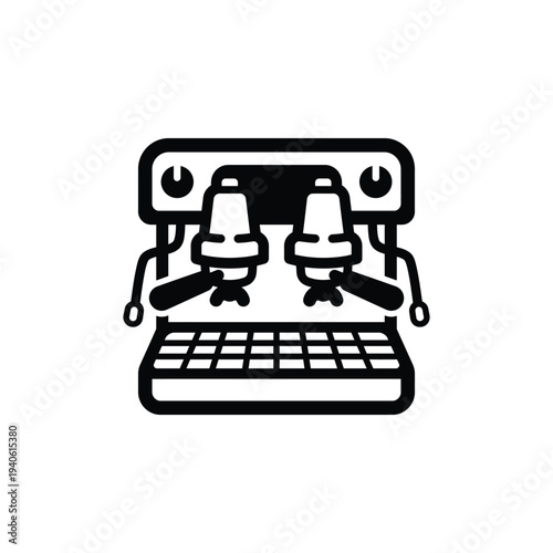 Commercial Espresso Machine Chunky Glyph Icon