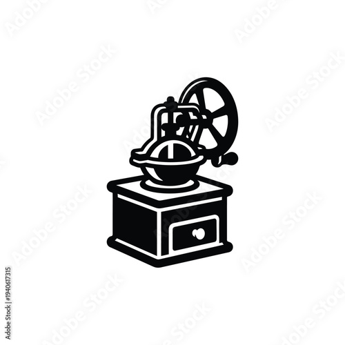 Vintage Manual Hand Grinder Chunky Glyph Icon