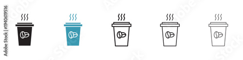 Hot coffee cup icon in flat style. Basic vector symbol illustration