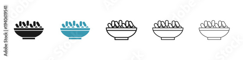 Islamic food date icon in flat style. Basic vector symbol illustration