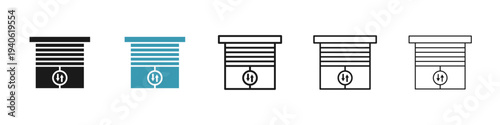 Jalousie icon in flat style. Basic vector symbol illustration