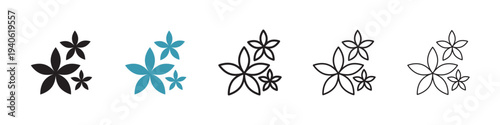 Jasmine icon in flat style. Basic vector symbol illustration
