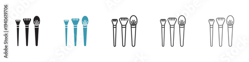Makeup brush icon in flat style. Basic vector symbol illustration