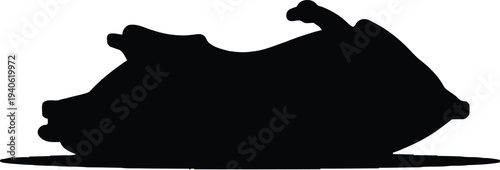 Black silhouette of a motorcycle vehicle transportation