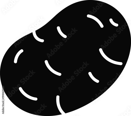 Black potato icon vector