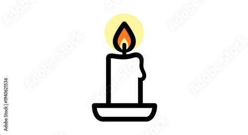 Candle icon with a warm glowing flame