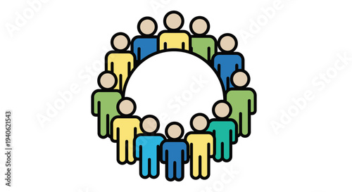 Diverse group of people in a circle illustration