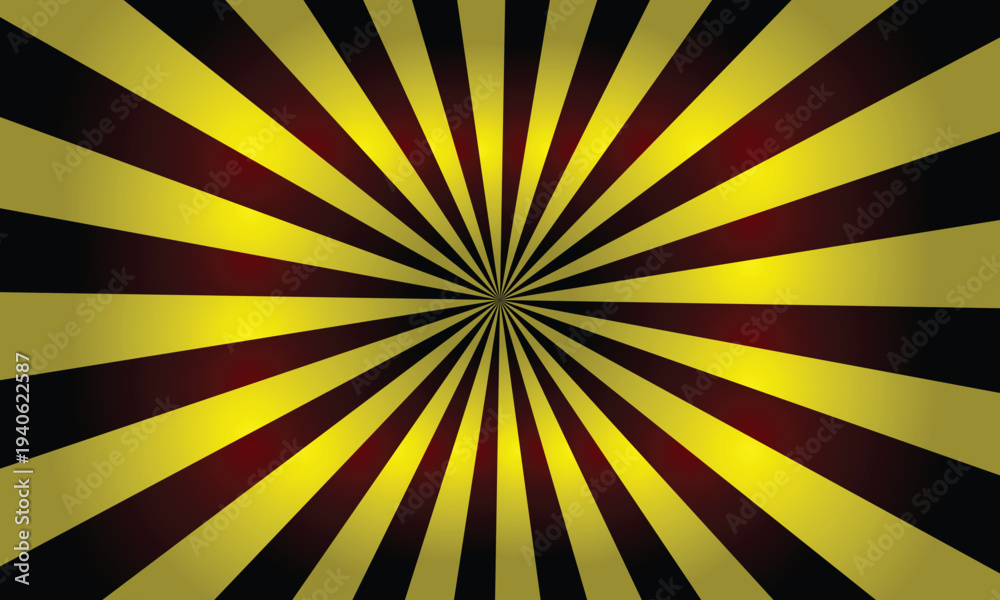 Obraz premium Vibrant yellow and black radial pattern with a warm gradient creates a powerful striking visual