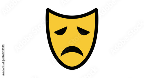 Sad theater mask representing negative emotion