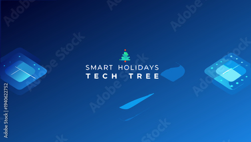 Festive tech design a christmas tree with digital elements