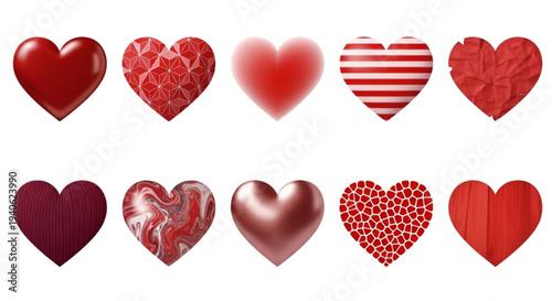Modern glossy heart icons for luxury wedding and romantic event design