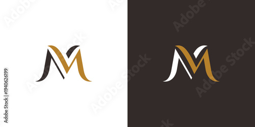 Luxury and modern letter MM initials logo design