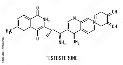 Testosterone chemical structure diagram representing male hormone
