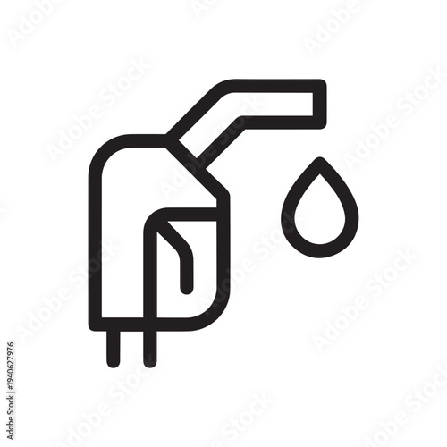 Gas station gun isolated icon, gasoline pistol vector icon with editable stroke
