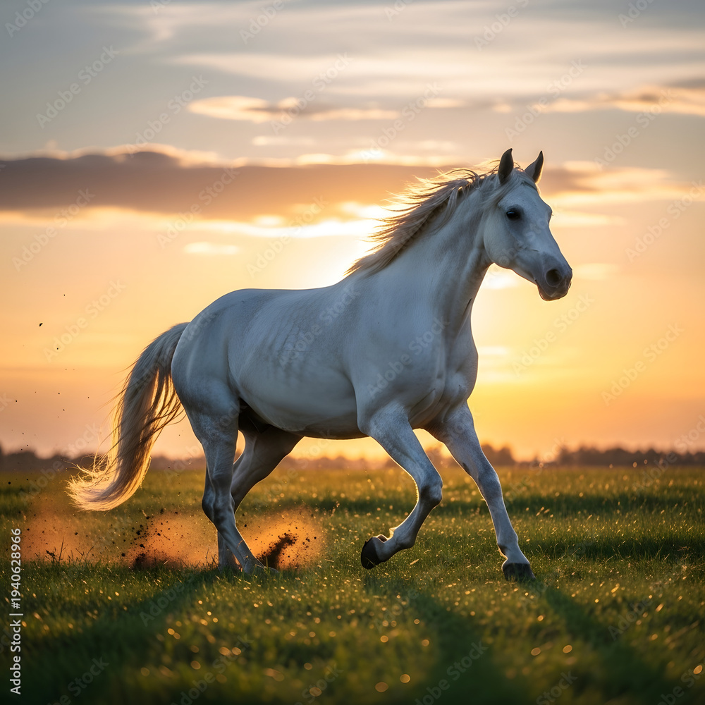 Fototapeta premium horse in the sunset