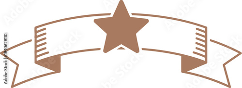 Employee of the month recognition badge with star and ribbon