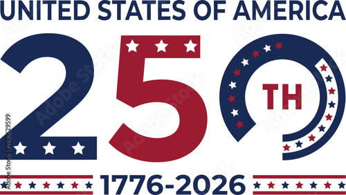 United states of america 250th anniversary commemorative logo design