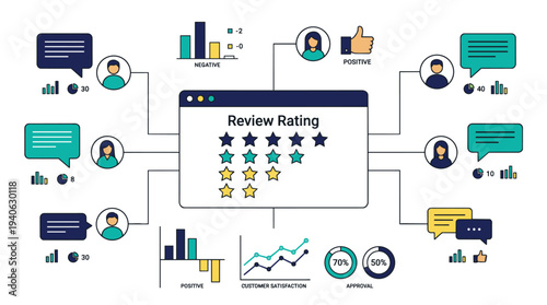 Customer review ratings and feedback analysis in business