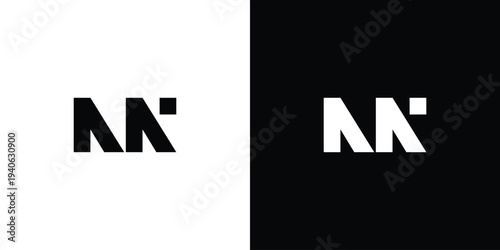 Simple and unique letter NN initials logo design