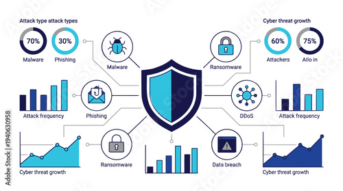 Cyber threat protection against malware, phishing, ransomware, and DDoS attacks