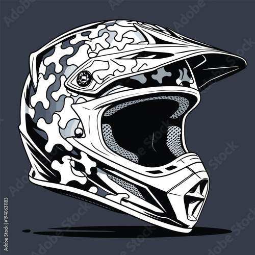 classic motocross helmet flat vector image