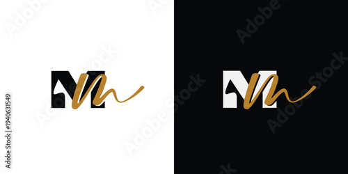 Strong and elegant letter MM initials logo design