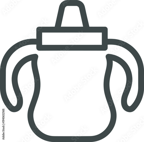 Simple baby bottle icon for parenting and childcare designs

