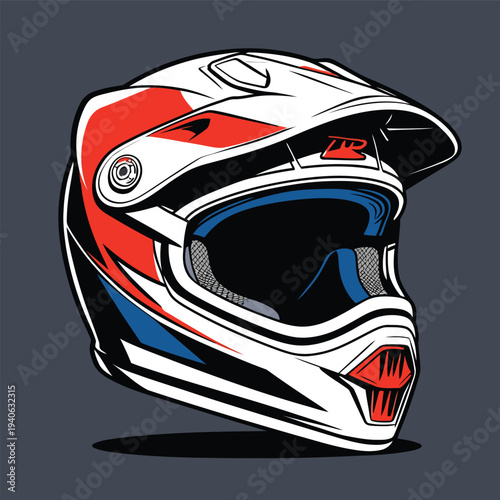 classic motocross helmet flat vector image