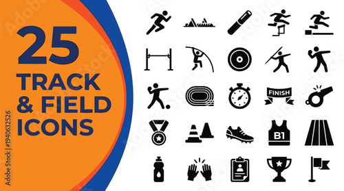Set of twenty-five essential icons representing a modern.