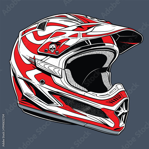 classic motocross helmet flat vector image