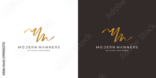 Luxurious and elegant letter MM initials logo design
