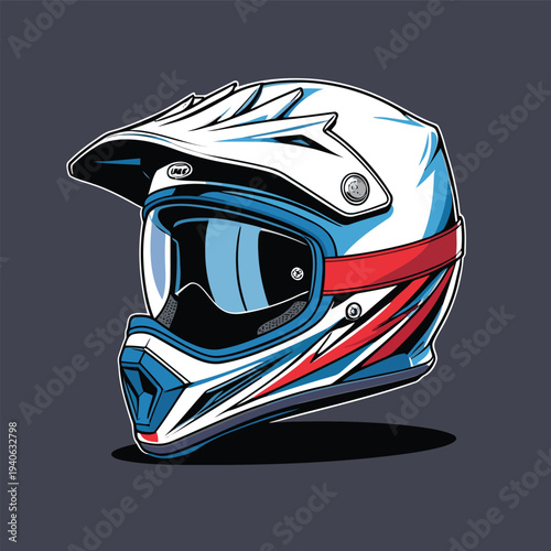 classic motocross helmet flat vector image