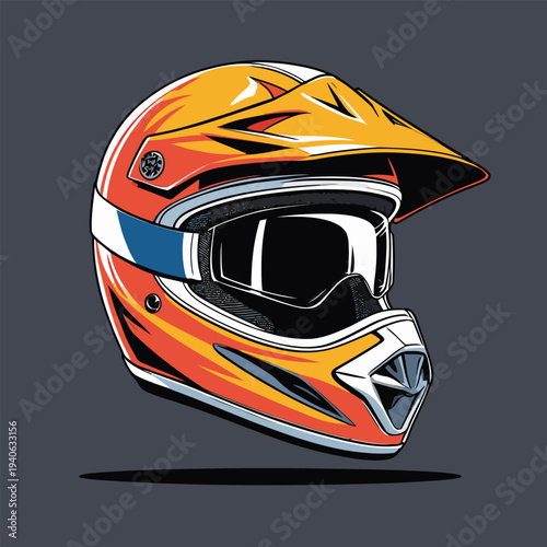 classic motocross helmet flat vector image