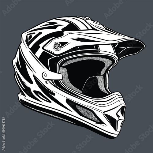 classic motocross helmet flat vector image