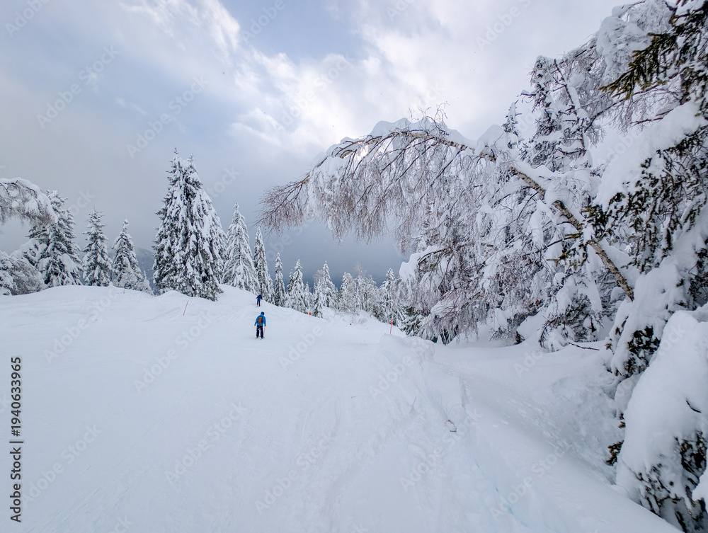Fototapeta premium Passy Mont Blanc Ski Area Winter Alpine Landscape