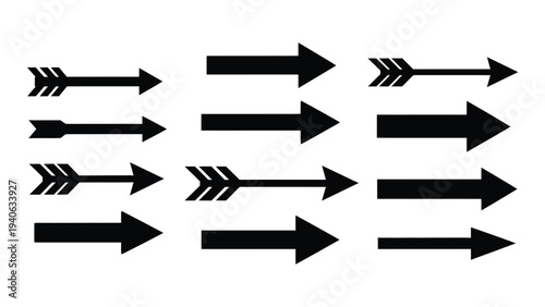 A collection of black arrows pointing in different directions