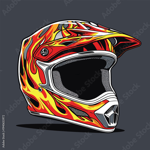 classic motocross helmet flat vector image