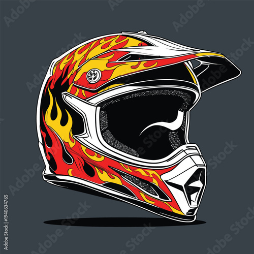 classic motocross helmet flat vector image