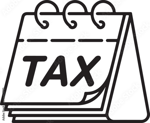 Tax Day Calendar and Tax Filing Icon Set .