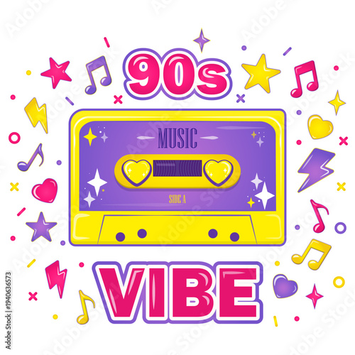 90s vibe vector illustration.