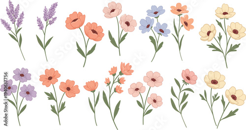 A vibrant spring bouquet of colorful tulips and pink blossoms captures the floral beauty of nature in full bloom