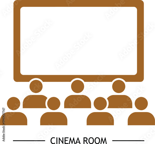 Cinema room audience watching a movie on screen
